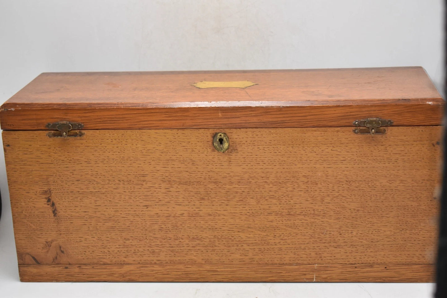 Antique Edwardian Oak Officers Military Campaign Storage Work Box