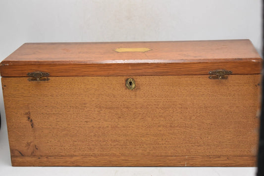 Antique Edwardian Oak Officers Military Campaign Storage Work Box
