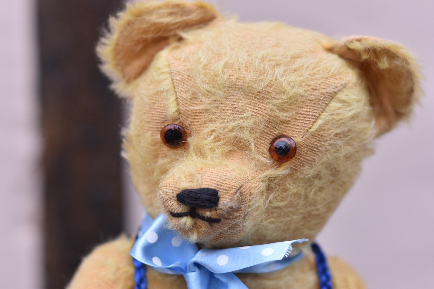 Vintage 1930s Berlex Toys Mohair Teddy Bear 38cm, Jointed, Glass Eyes, Australia