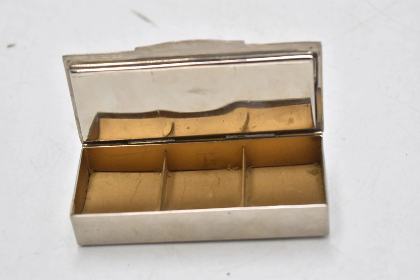 Antique Silver Plated Inter-War Triple Stamp Box