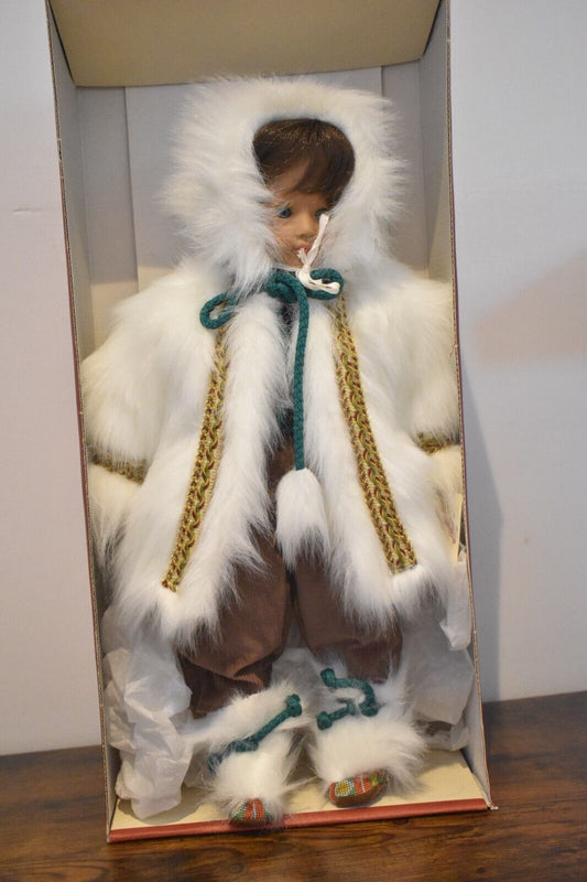 D'Azucar Native Alaskan Eskimo Doll Hard Plastic Spanish Doll Boxed